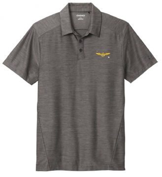 OGIO Heather Grey Performance Polo with Pilot Wings & Hook